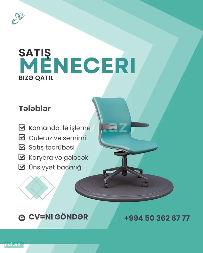Satış üzrə menecer tələb olunur