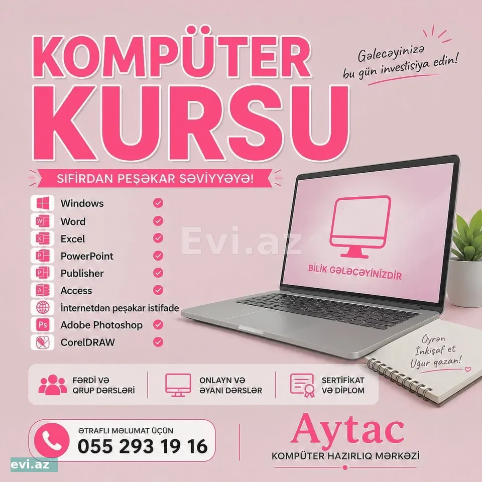 Komputer Kursu Sıfırdan Peşəkar səviyyəyə