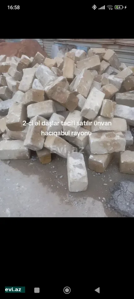 2-ci əl daşlar satılır ünvan hacıqabul rayonu