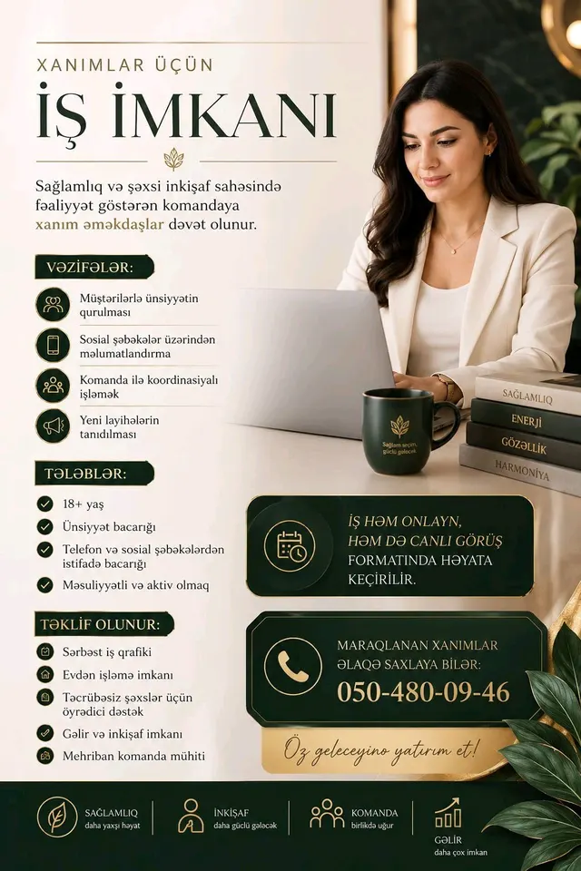 Xanımlar Üçün İş İmkan