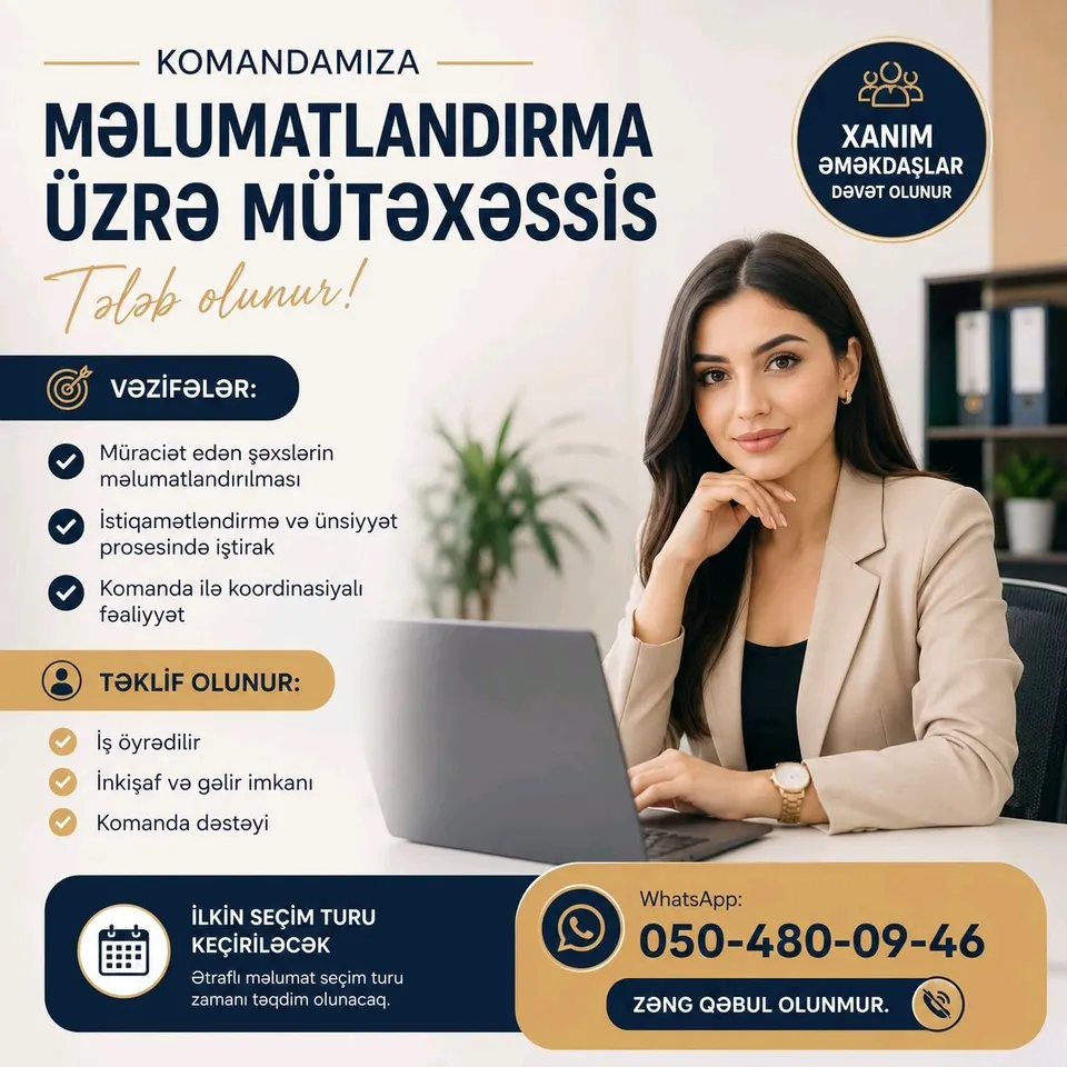 💼 Məlumat Meneceri Tələb Olunur 💼