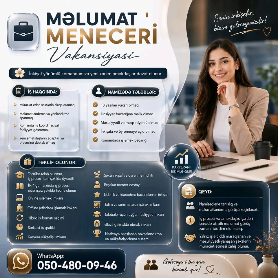 🌸 Xanımlar və Tələbələr Üçün İş İmkanı 🌸
