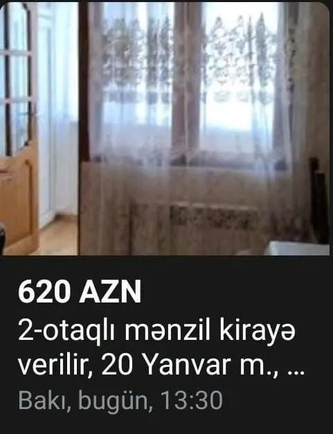 1 otaqlı 60 m² 20 yanvar  Yeni Tikili Kirayə verilir