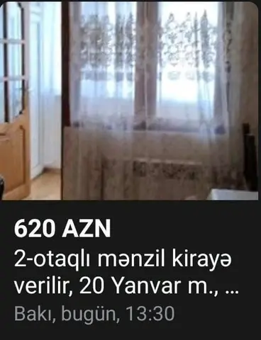 1 otaqlı 60 m² 20 yanvar  Yeni Tikili Kirayə verilir